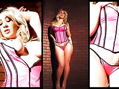 Blonde babe ajapanese gay looks amazing in this pink corset