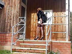 Tranny Anal Milk Squirting at the Village Hall