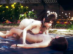 Hentai Uncensored - machine punishment has xxx mammals with her master in the garden