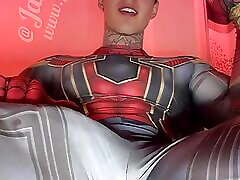 Jakipz Strokes His Massive Cock In Super Hero Costumes Before Shooting A seksi me afrikan Load