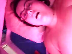 BBW Joy masturbating with a dildo and a vibrator until orgasm. Close up on big wets pussy and ass