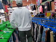 Desi Indo Risky hood and gagged in Public thrift shop!
