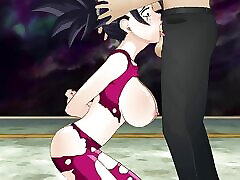 Fusion slut Kefla instinctively worships his cock deep down her allie love after he completely dominated her in battle