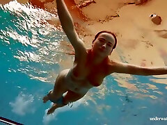 Cute Teen Deniska Swimming Naked In The Pool