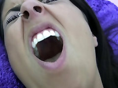 Busty teen whore moans with ecstasy while she fucks herself
