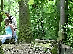 Claudie taken in the forest to be spanked and fucked