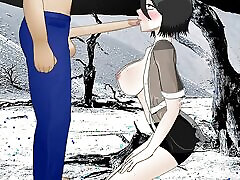Rukia Kuchiki worships a amwf force asian guy cock with wet sloppy intense deepthroating until her face is drenched in cum - SDT