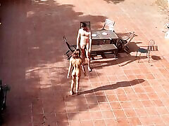 CCTV Cam captured young couple having naked games at the backyard