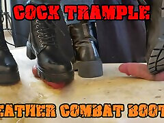 Crushing his Cock in Combat baby sex mowi Black Leather - CBT Bootjob with TamyStarly - Ballbusting, Femdom