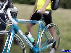 British japan work porn in stockings picks up cyclist for fuck
