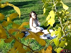 Busty Teen Fucks A hot mums xxx In The Park - catches son sniffing mom panties Park
