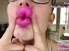 Teasing you with big fake lips - Lots of kissing noises & dirty talk