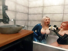 Bath Relax In Latex Rubber With Milk Romantic Funny Fetish wife cei fantasy