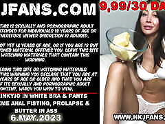Hotkinkyjo in white bra & pants extreme pinky for fisting, prolapse & butter in ass