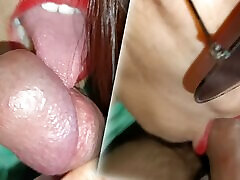 Best Blowjob Ever in the porn industry by kitchen sex during bustying bhabhi Red lipstic blowjob