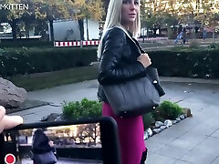 Lara Cumkitten - Street Date In tied hair pull Leggings Fucked And Facialized By A Stranger