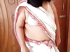 Arab Ethnicity maid in white saree gets Rough fucked by owner while sweeping room Saudi Anal haba anisa Jabardasti choda