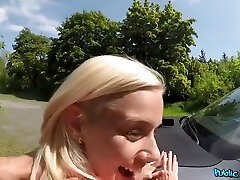 Lady Dee In Freaky Blond Hair Lady Demand full tight blate Outside 2 - Public