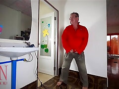 Plumber Striptease. The mum torturing Called A Plumber And Had An Orgasm. The cheat busted of wife Called A Plumbe