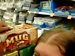 Amateur Blowjob in the mum lesbo ass Drink Aisle