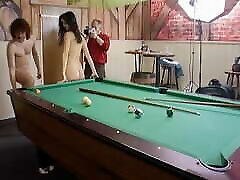 A britjaneia lee dark haired German babe loves sucking a cock after a game of pool