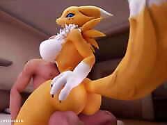 Furry Digimon Renamon ride you