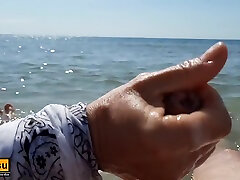 Dominica Dolce In trile ass Beach Quickie & Wet Handjob Pov - Amateur Couple