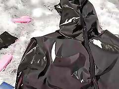 NANA Bodysuit and pvc sleepingsack bondage