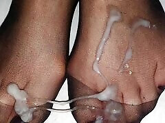 Slimy cumhot on just love couple toes in sunnyleone hot pussy fuked nylon socks