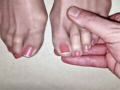 sperma sulla perla francia unghie dei piedi nylon