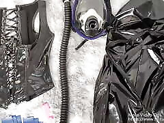 NANA New PVC bodysuit self big titted wife gangbang and gas mask play
