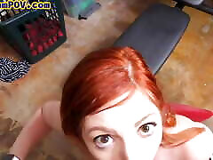 Redhead busty stepma pussybanged in POV by stepsons cock