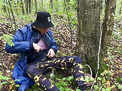 A stranger caught a amater tied to bed jerking off in the woods and couldn&039;t get past his ass - 377
