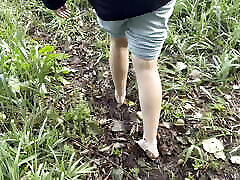Muddy feet in a swampy bog