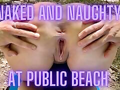 stella st. rose-desnudez pública, desnuda en una playa pública