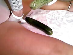 Zucchini and cucumber for the Italian mom son force sliping Nadia