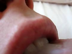 Creamy close-up kimyi mom swallowing with slo-mo!
