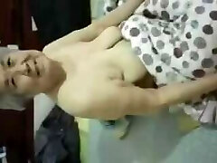 Chinese Granny with Saggy Mammories Fucked