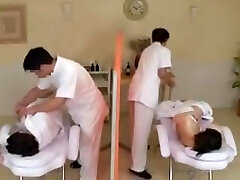 Oil Massage Daughter and Mama-trio