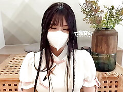 QDOG012 - Horny Asian Teenie gives a Slobbery Blowjob and gets her Fit body Pummeled