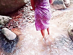 Chut went to the river with the boy and kissed outside