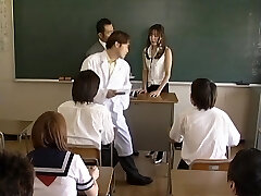 Manami Suzuki amazing milf teacher plows wild gang