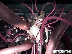 Japanese 3d girl gets tentacle fucked