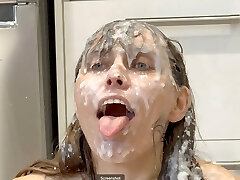 Hilarious Cum Mass Ejaculation (Fake Homemade Cum) - It goes Everywhere!