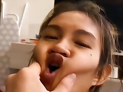 Hard inhale and pussy fuck