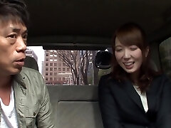 Biz lady Hatano Yui gets stripped and fucked in the car