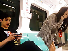 Horny Beauty Big Boobs Asian Teenie Gets Fuck By Stranger In Public Train