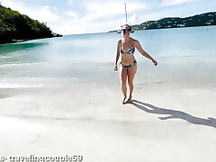 Hotwife wife sucks strangers dick at the beach, super-bitch wife blowage to strangers at the beach, outdoors blowjob, outdoor sex,