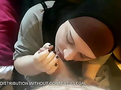 Slutty Hijab Boy Wearing make up and Sucking White Spunk-pump