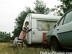 Retro Porn 1970s  Hairy Brunette Teen  Camper Coupling